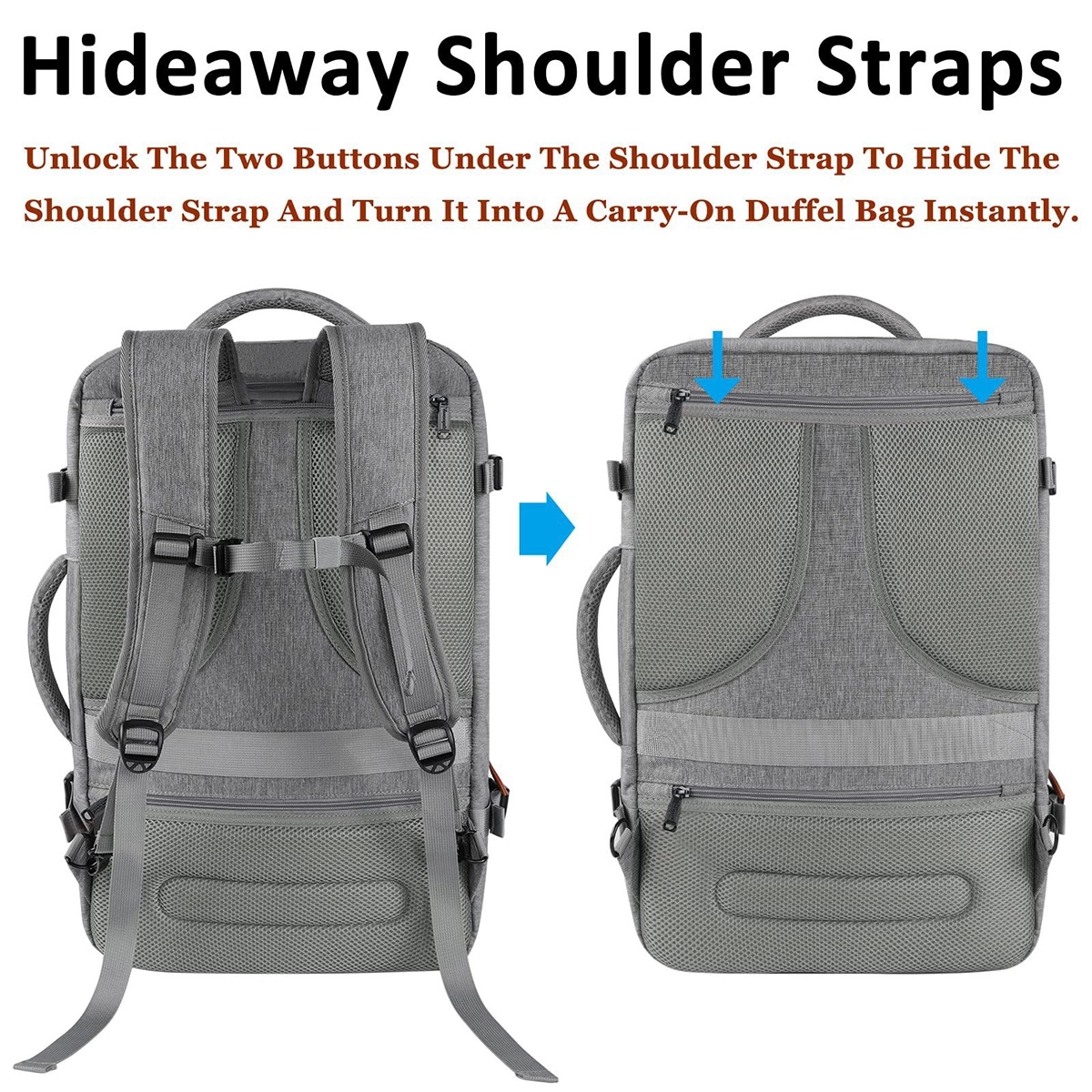 40L Airline Approved Travel Backpacks with 3 Packing Cubes 7
