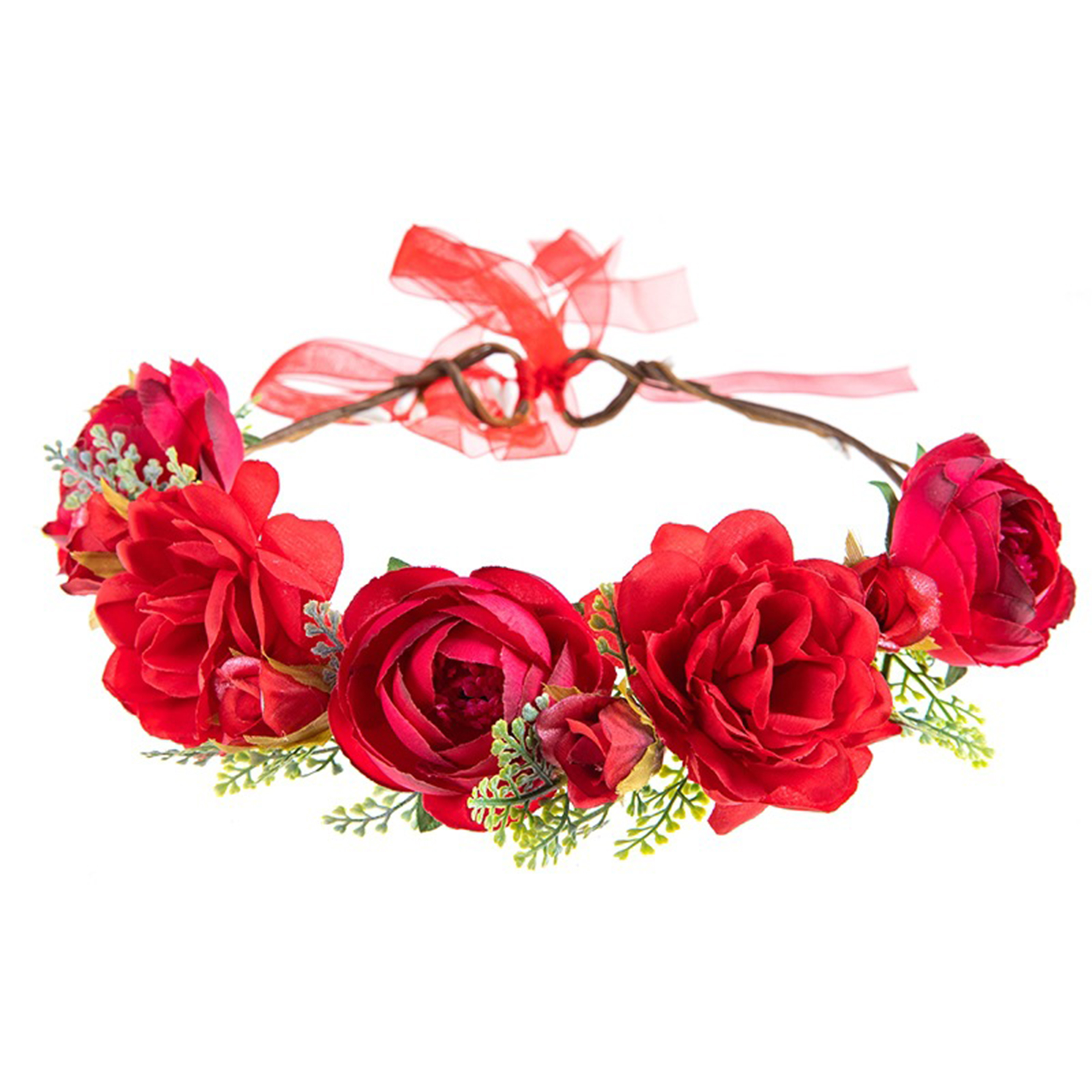Plastic Simulated Colored Rose Headband 6