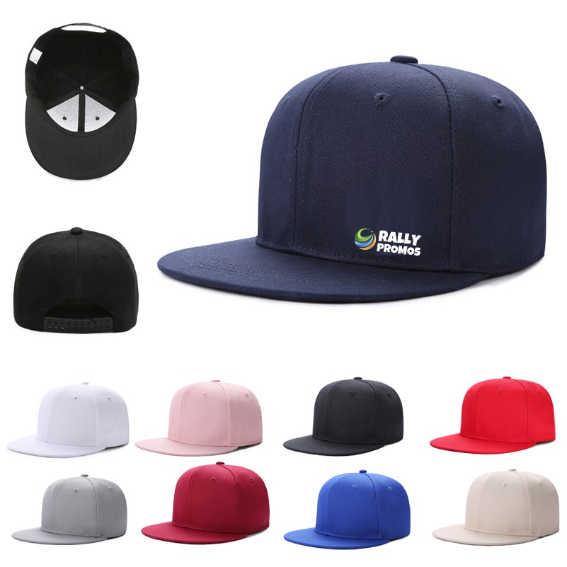 6 Panel Snapback Cap with Flat Brim 4