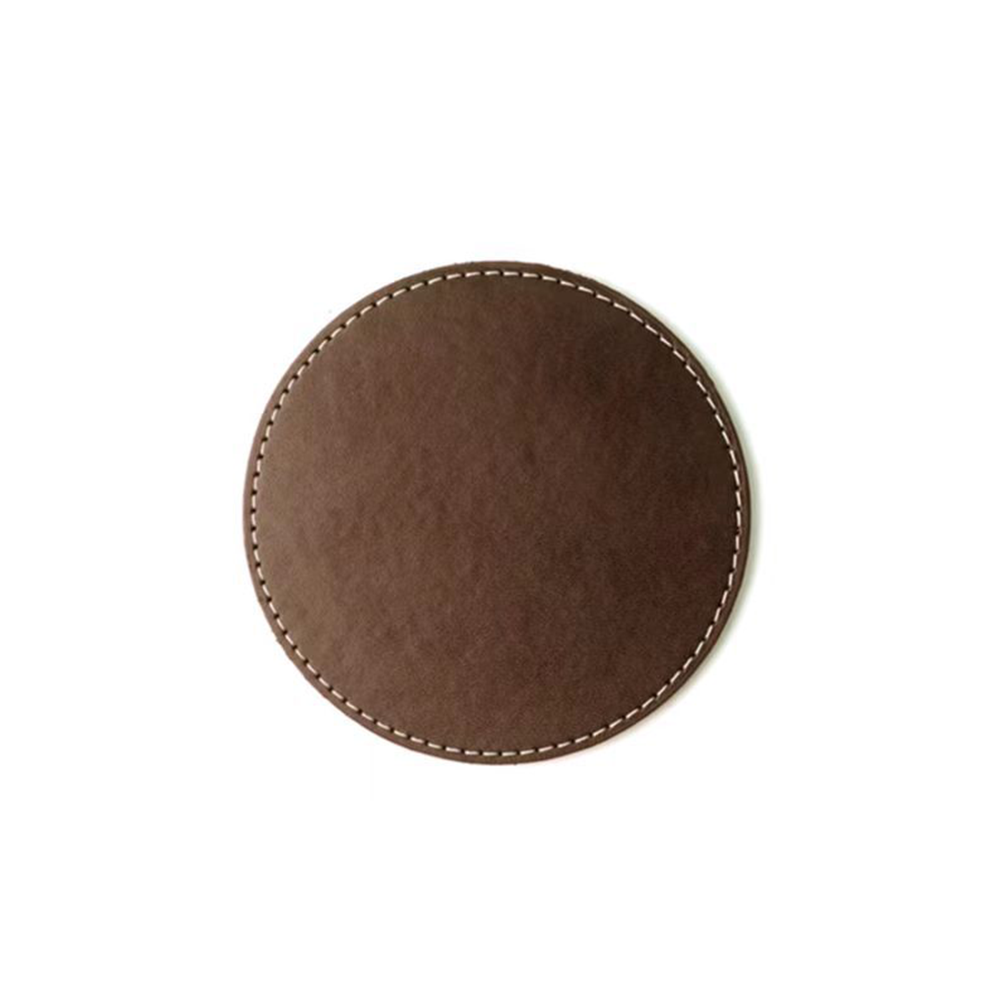 Round Polyurethane Leather Drink Coaster 3.94" Diameter 4
