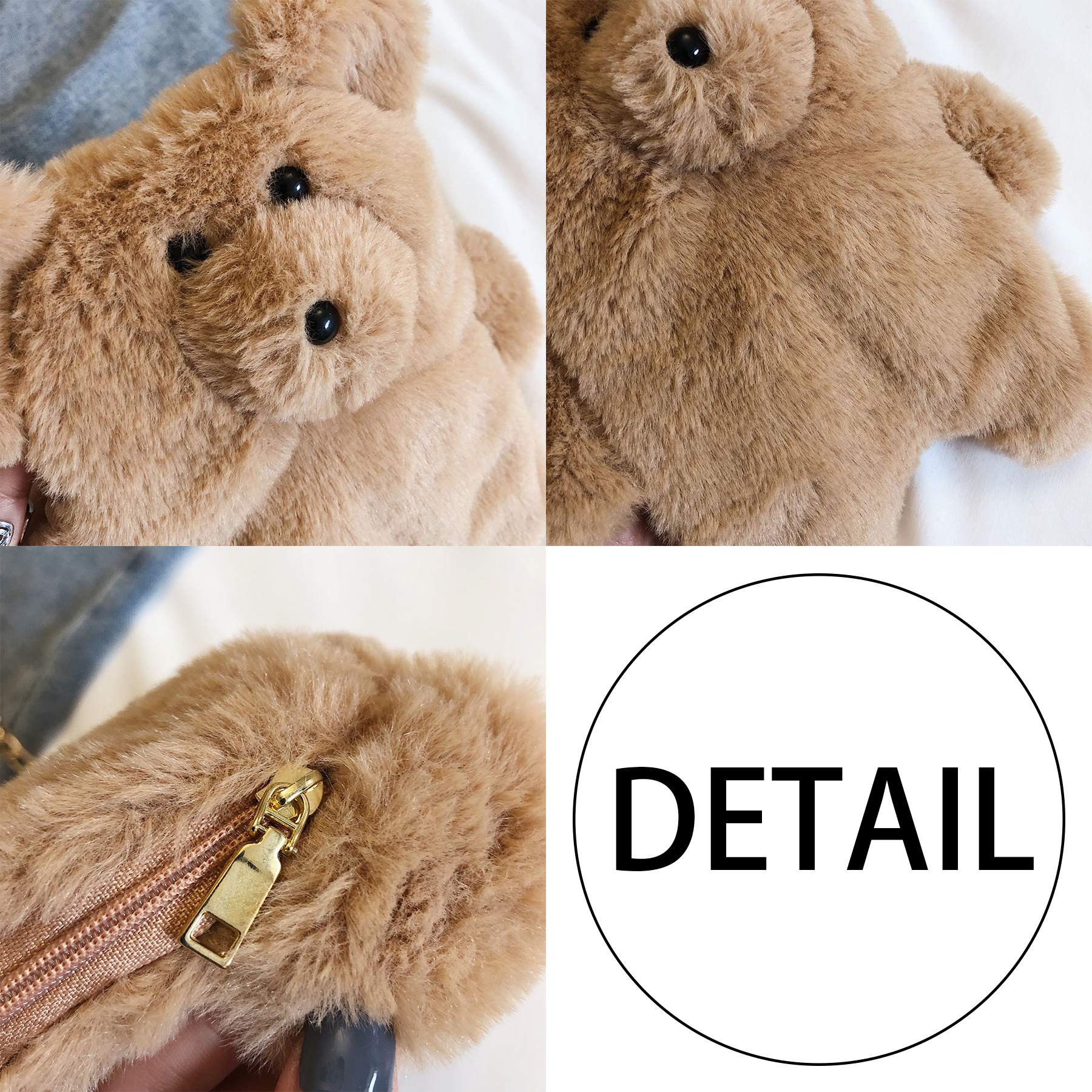 Cotton Large capacity bear shoulder crossover bag 2
