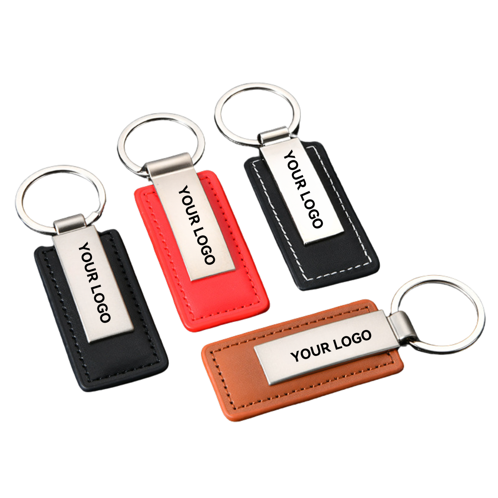 Durable Metal Car Keychain with Leather Strap 2