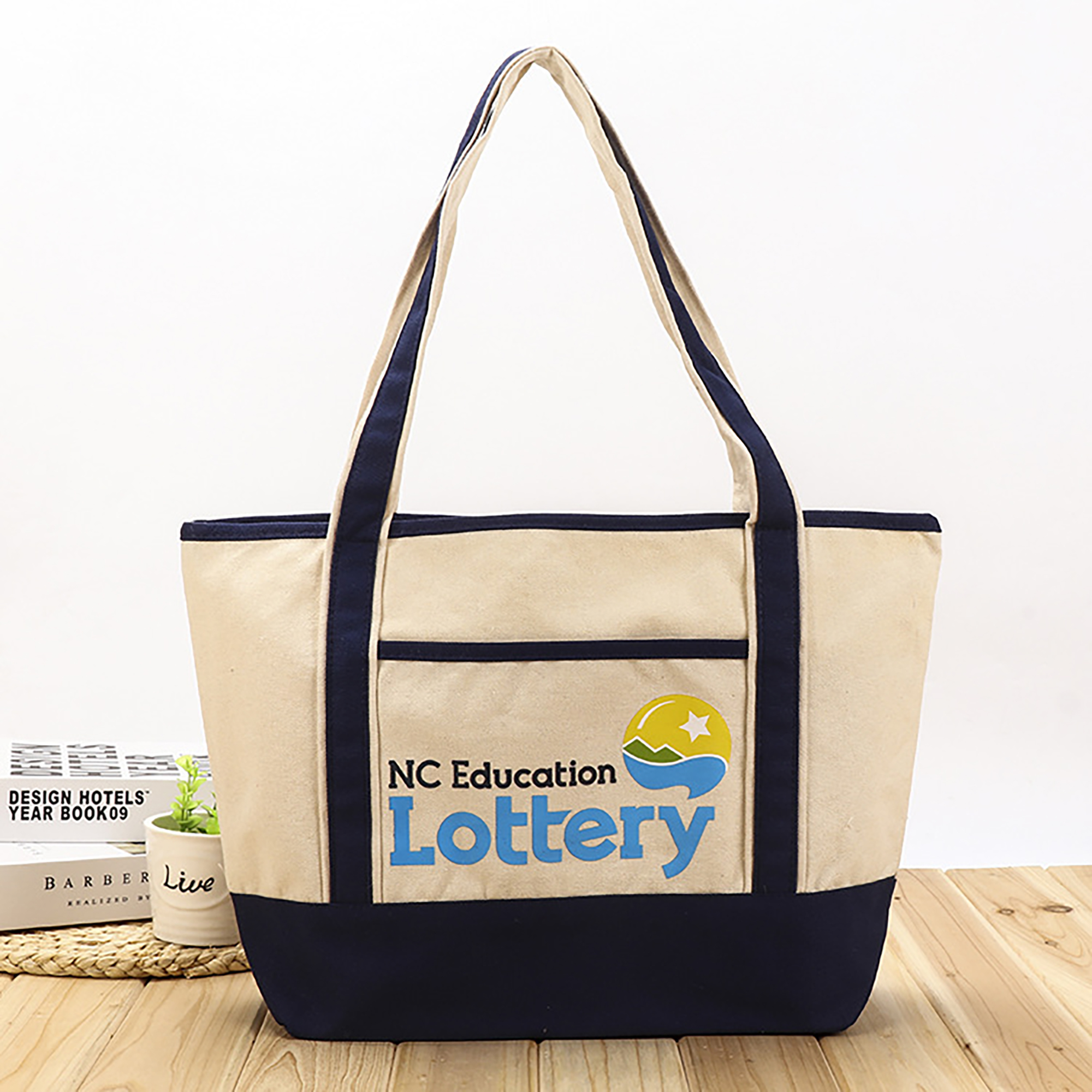 Canvas Tote Bag with Zipper, custom tote bag with logo imprint 7