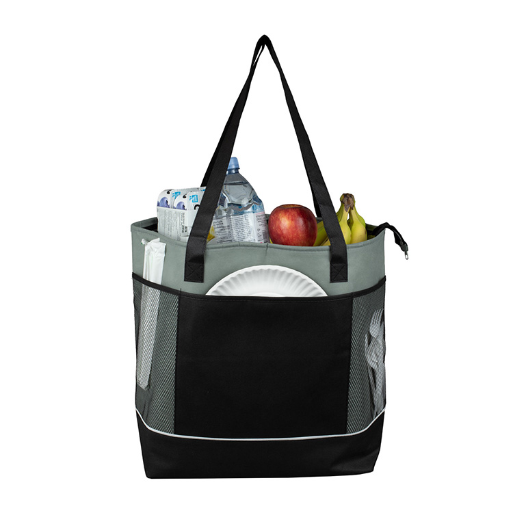 22"W x 16"H x 7 ½"Gusset - "FROST LINE" Super-Sized Insulated Zipper Cooler Tote 65