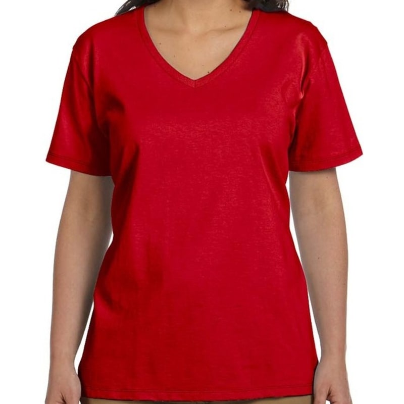 Hanes Ladies 5.2 Oz. ComfortSoft® V-Neck Cotton T-Shirt 5