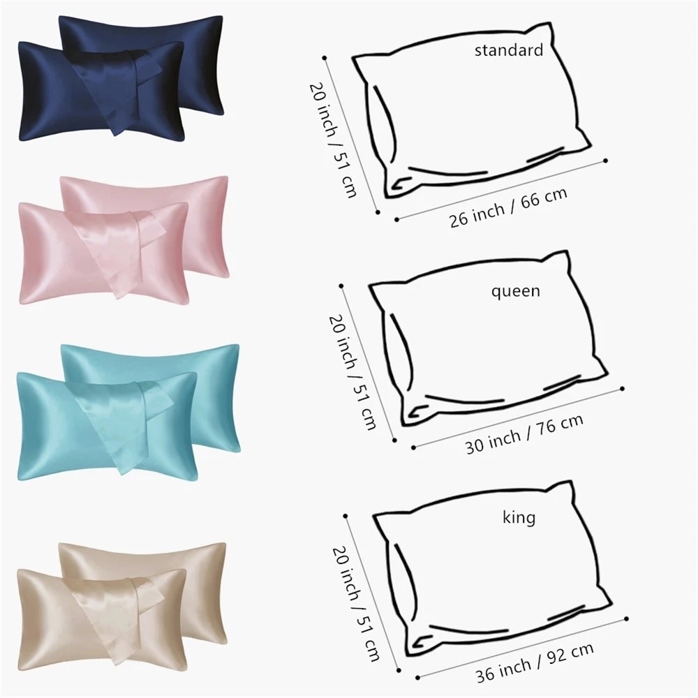 Silk Satin Pillowcase 2 Pack, Standard/Queen /King Size 11