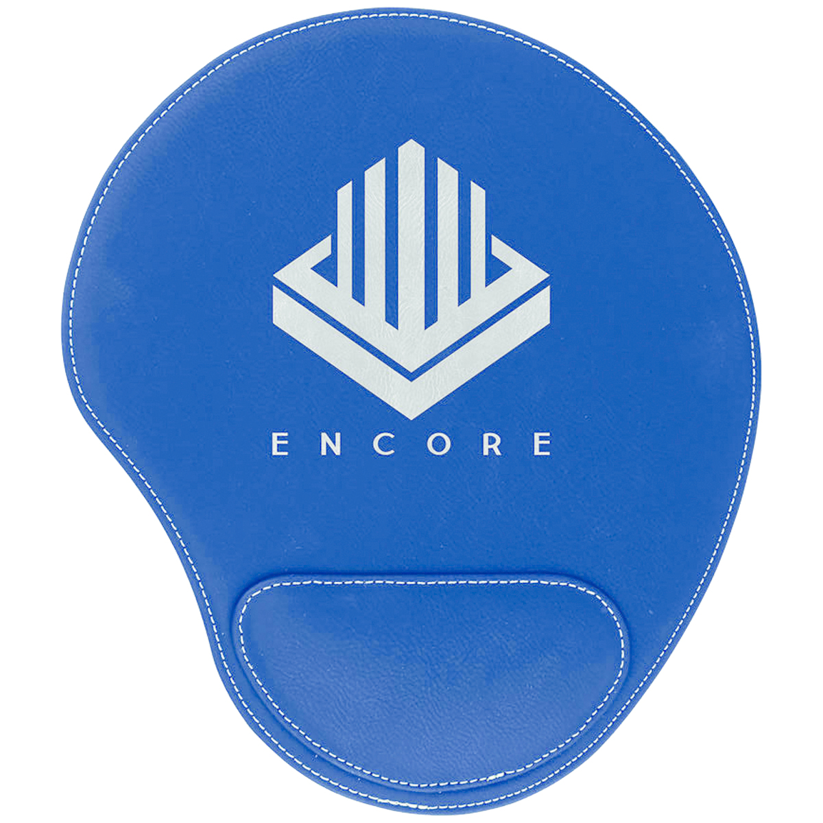 Blue/Silver Leatherette Mouse Pad