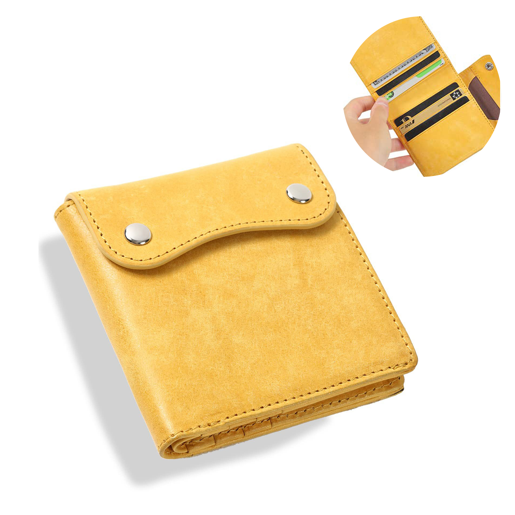 Genuine leather multi card short handbag 5