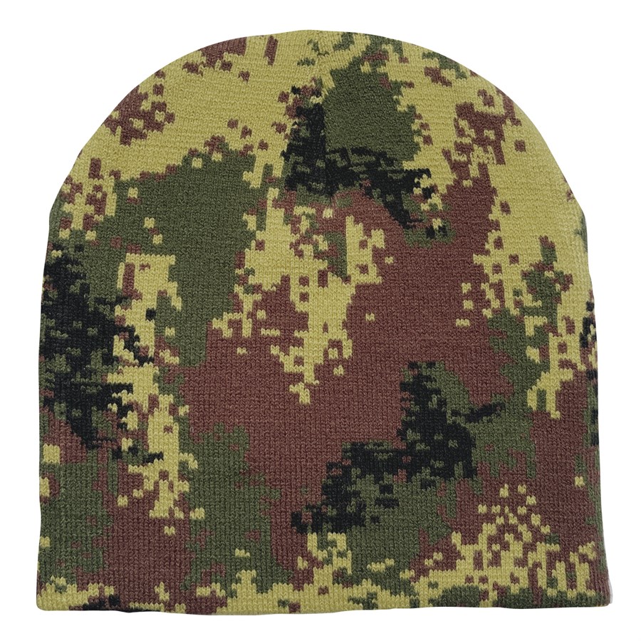 Camo Pattern Stretch Beanie with Custom Logo 6