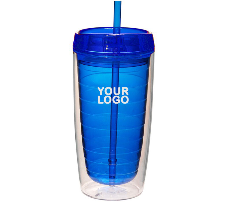 Double Wall Acrylic Tumbler with Straw, 16 oz. 2