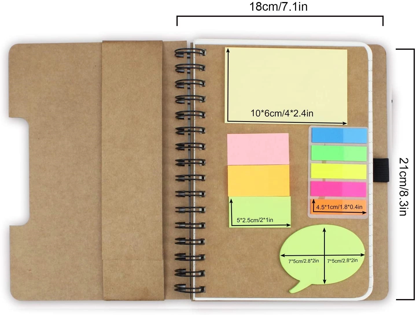 Spiral Notebook Business Notepad with Sticky Notes 3