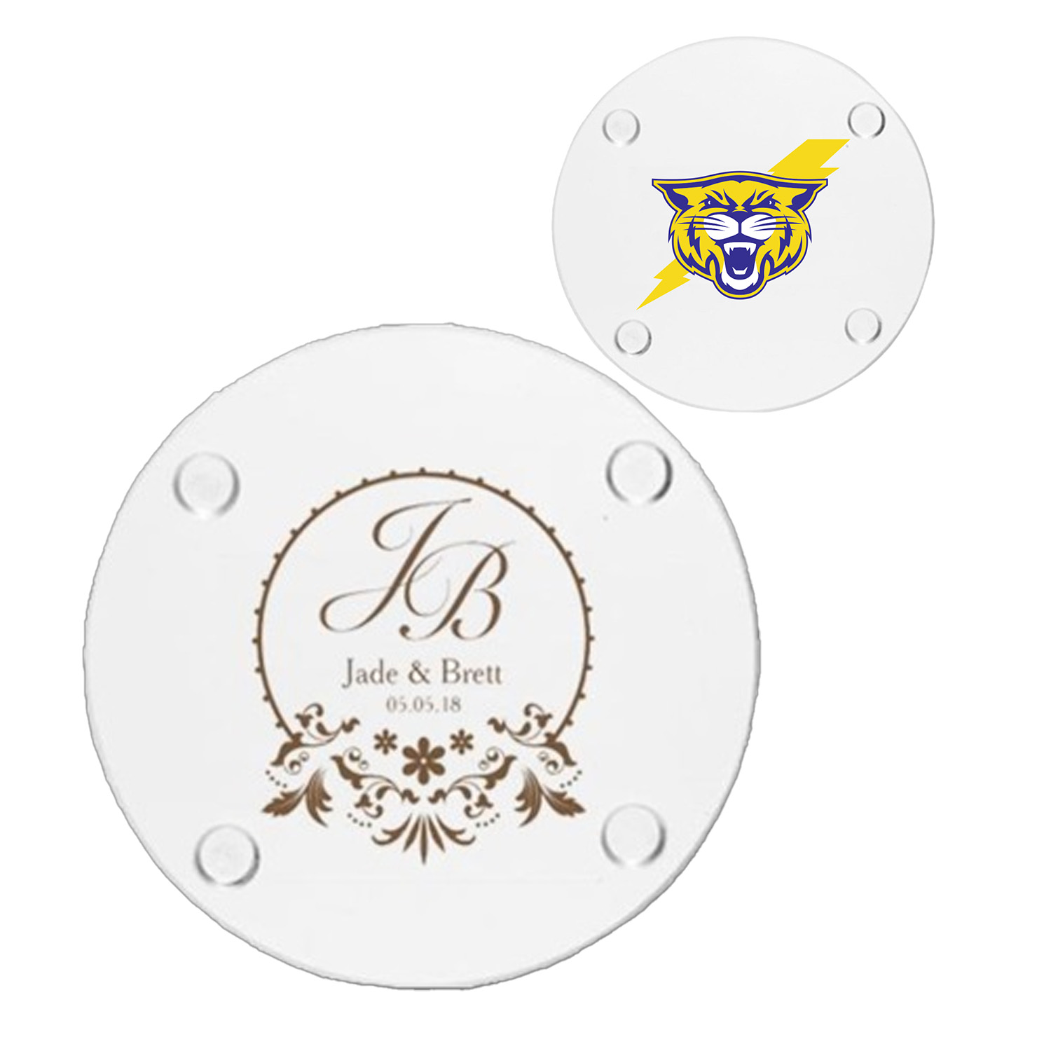4" Round Glass Coasters w/ Custom Imprint 2