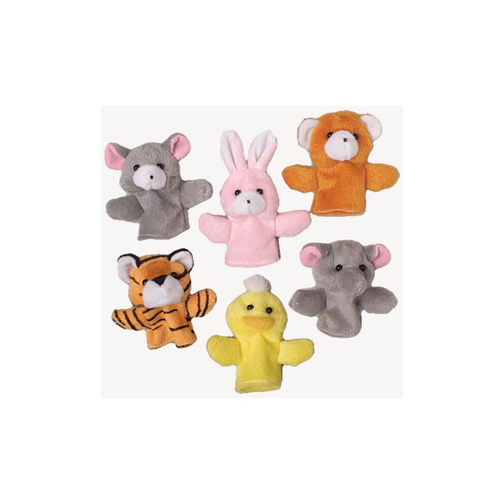 Plush Animal Finger Puppets - Assorted 4" 2