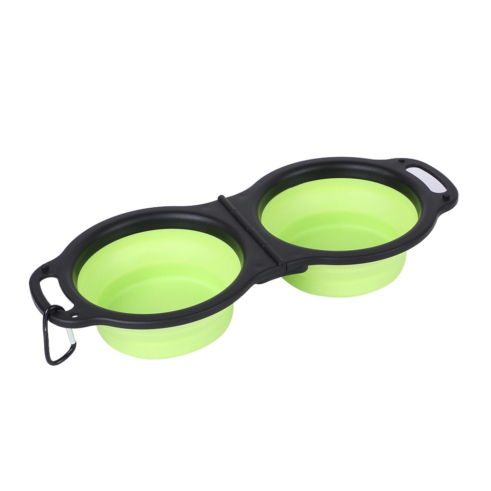 Custom Collapsible Silicone Dog Double Bowl 6
