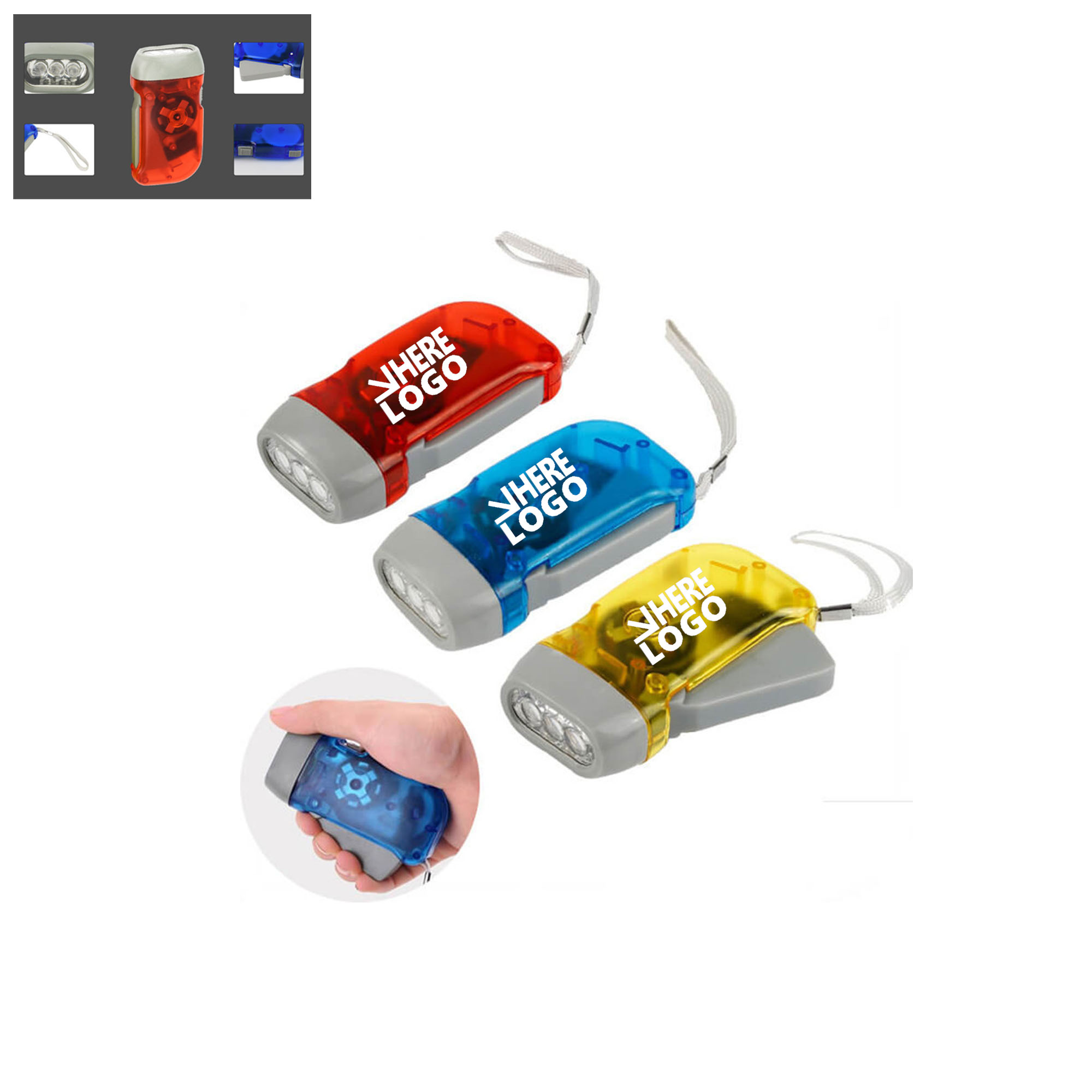 MOQ 100pcs Hand Pressed Eco Friendly Mini Flashlight 3