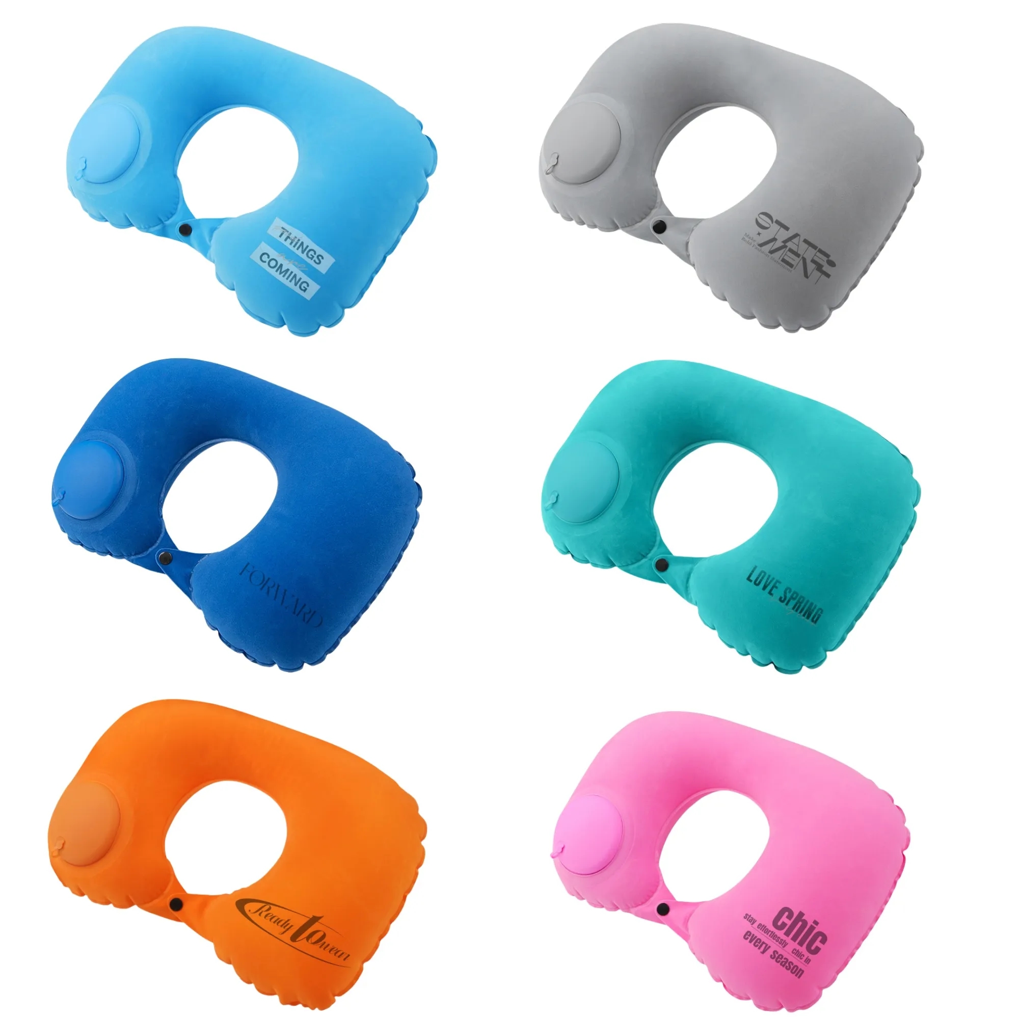 Soft Flocked Quick Inflate U-Shaped Event Pillow 2
