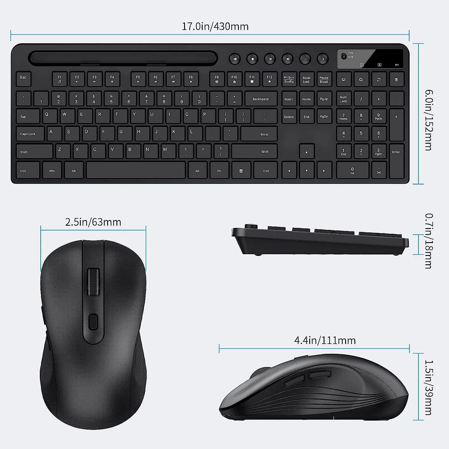 Wireless Keyboard and Mouse Combo 3