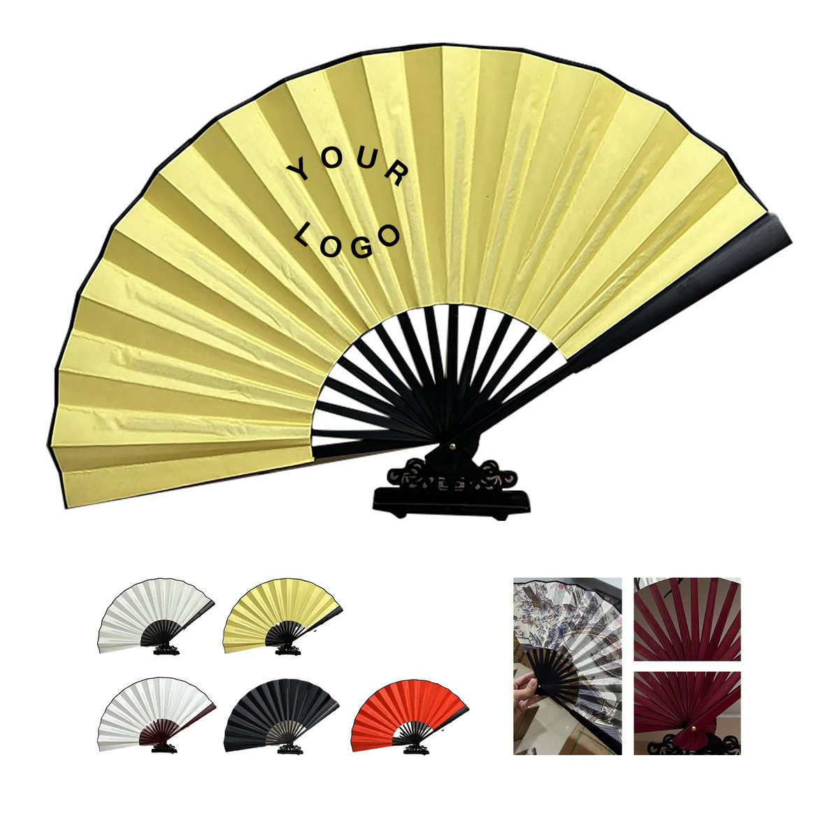 Elegant Bamboo Silk Fan with 23 Inch Wide Breeze 2