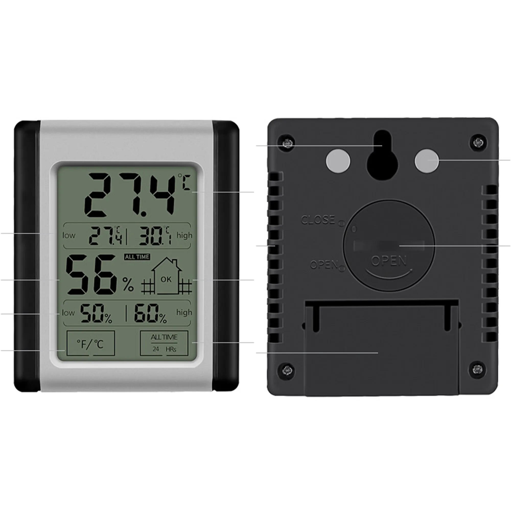 Digital Hygrometer Indoor Thermometer Humidity Meter 5