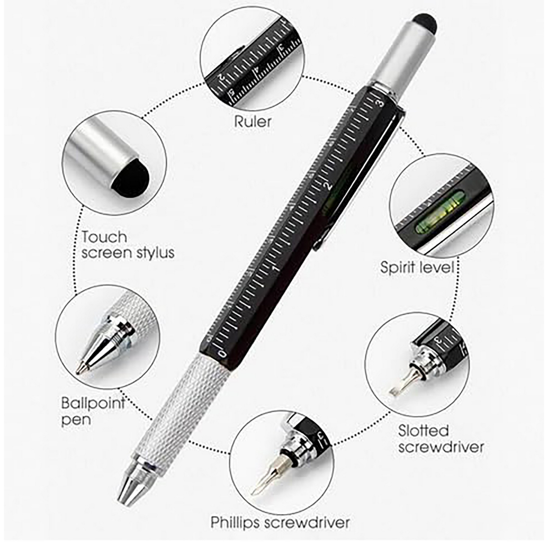 Aluminium Unique 6 In 1 Multitool Pen 3