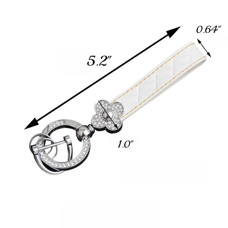 Rhinestone Four Leaf Clover Keychain 4