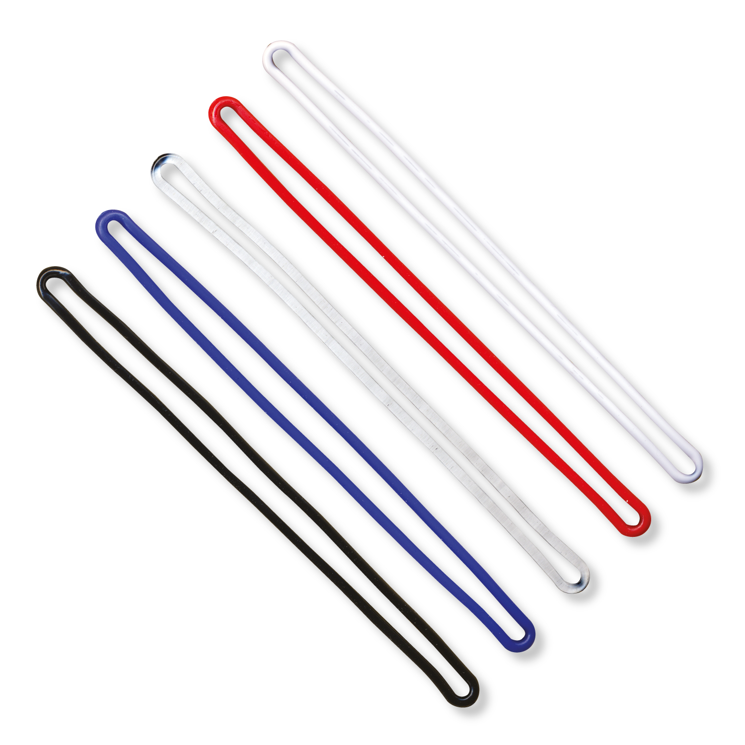 6" Flexible Vinyl Loops for luggage tags / available in red, black, blue, white, clear