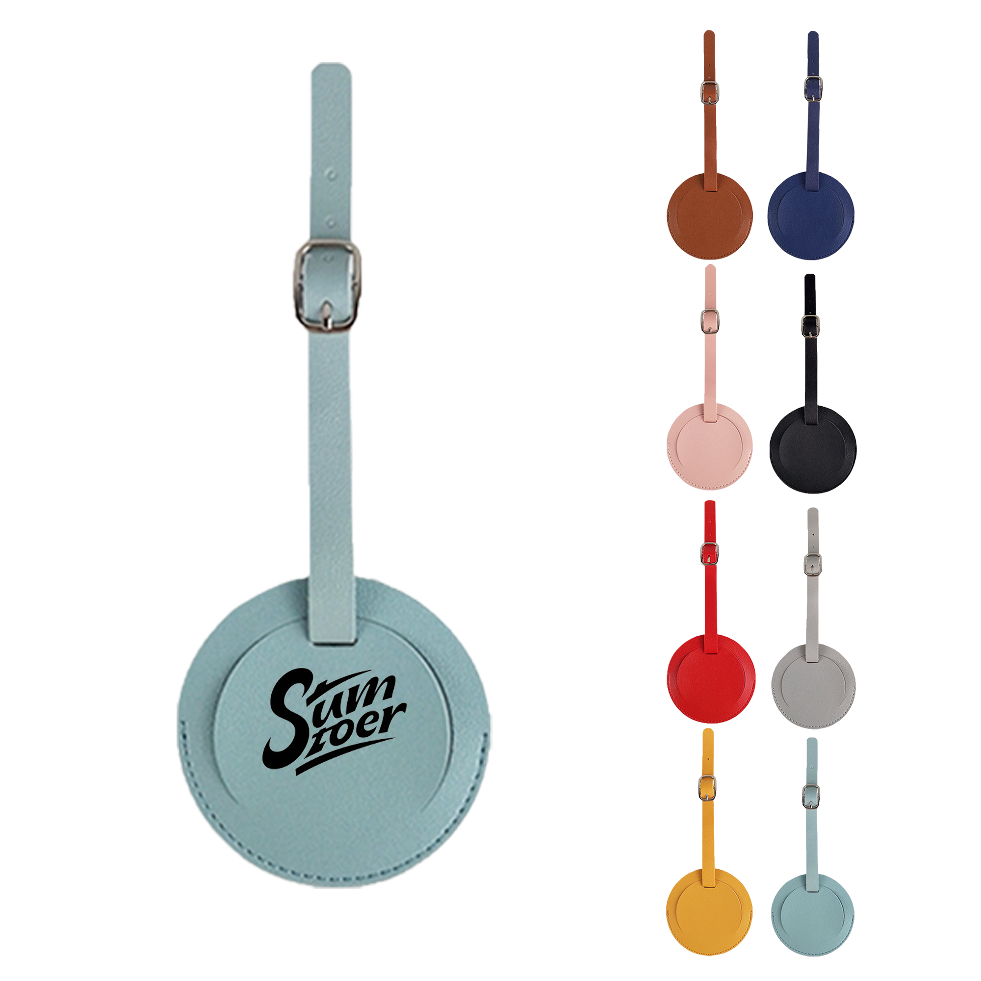 Circular Leather Bag Tag 3