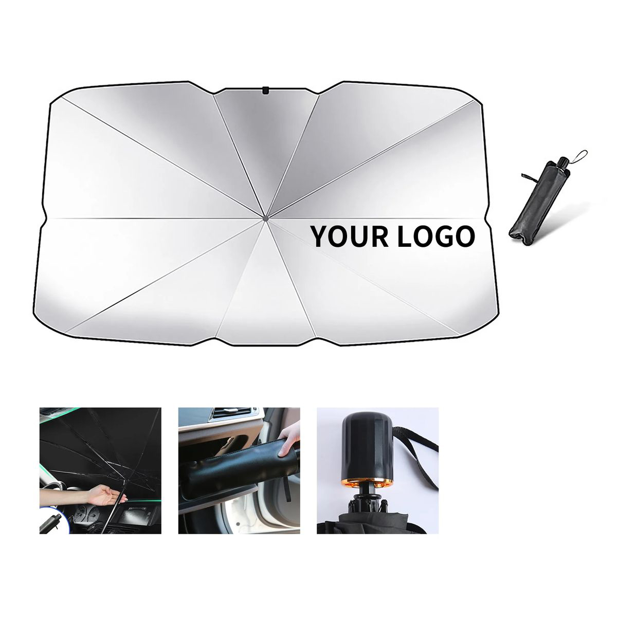 Polyester Windshield Shade with Foldable Design 2