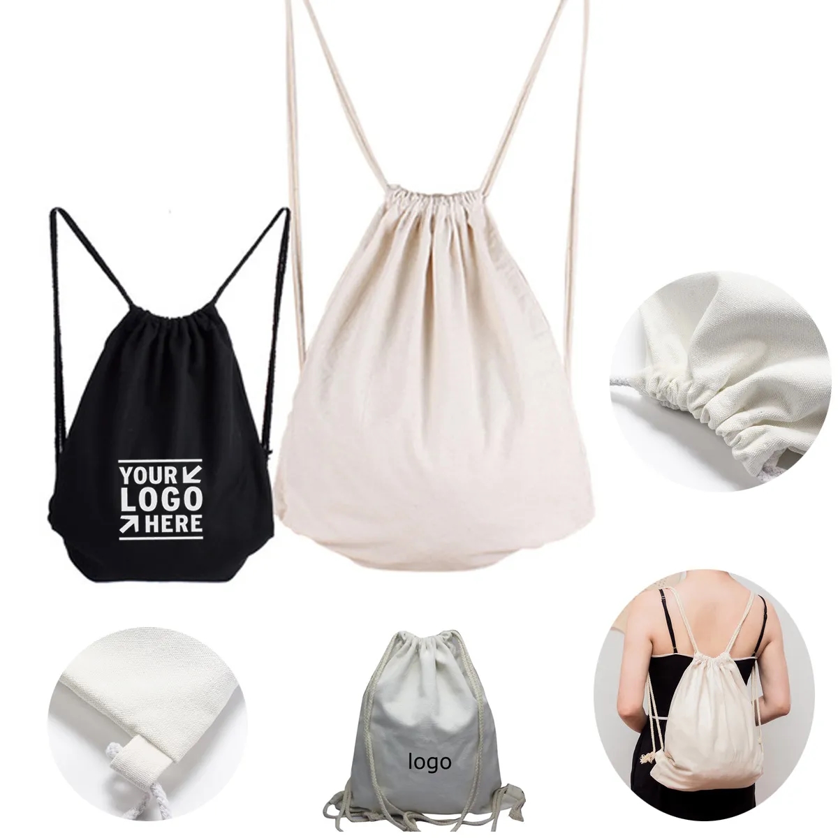 Canvas Drawstring Backpack 1