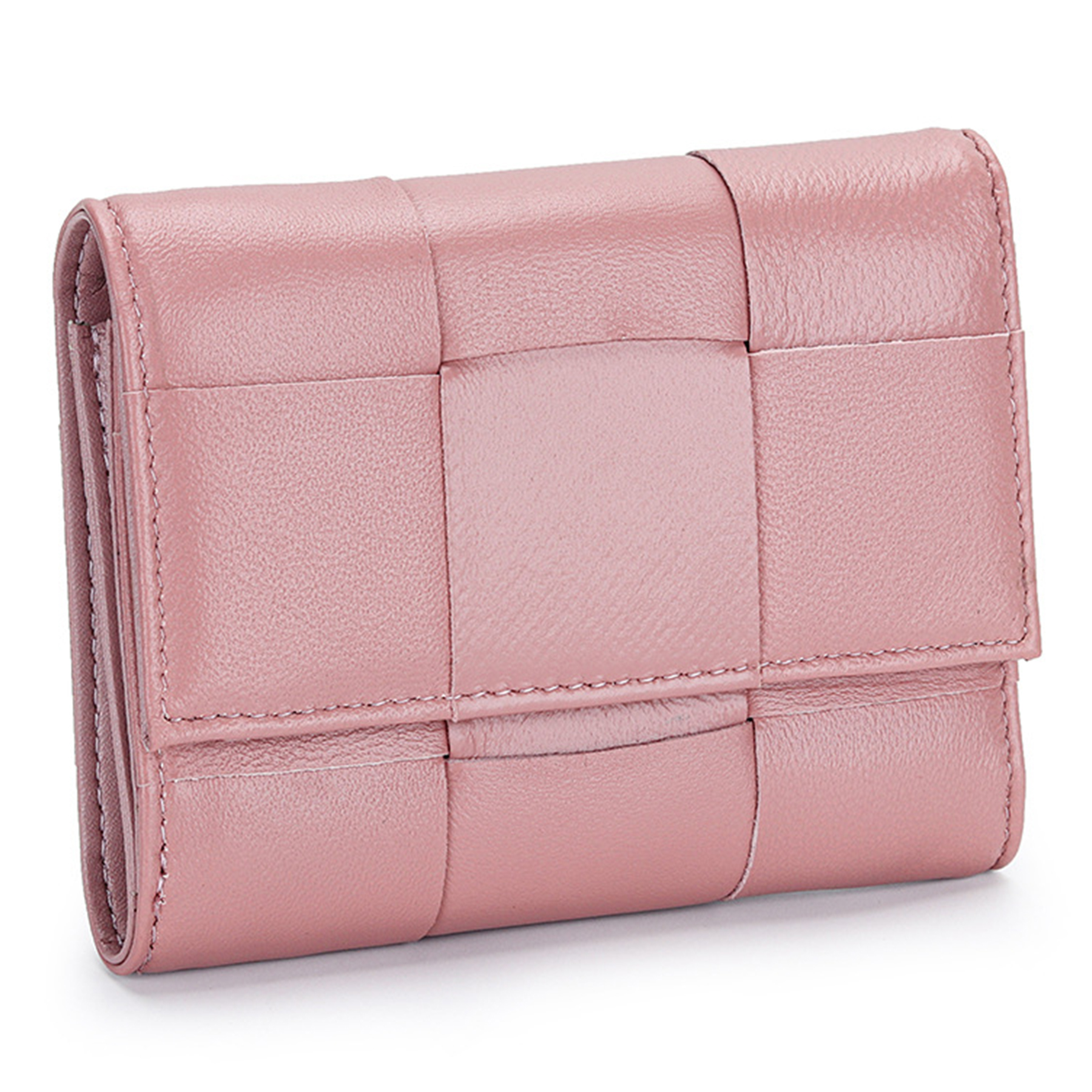 Genuine Leather Stylishly woven short coin purse 2