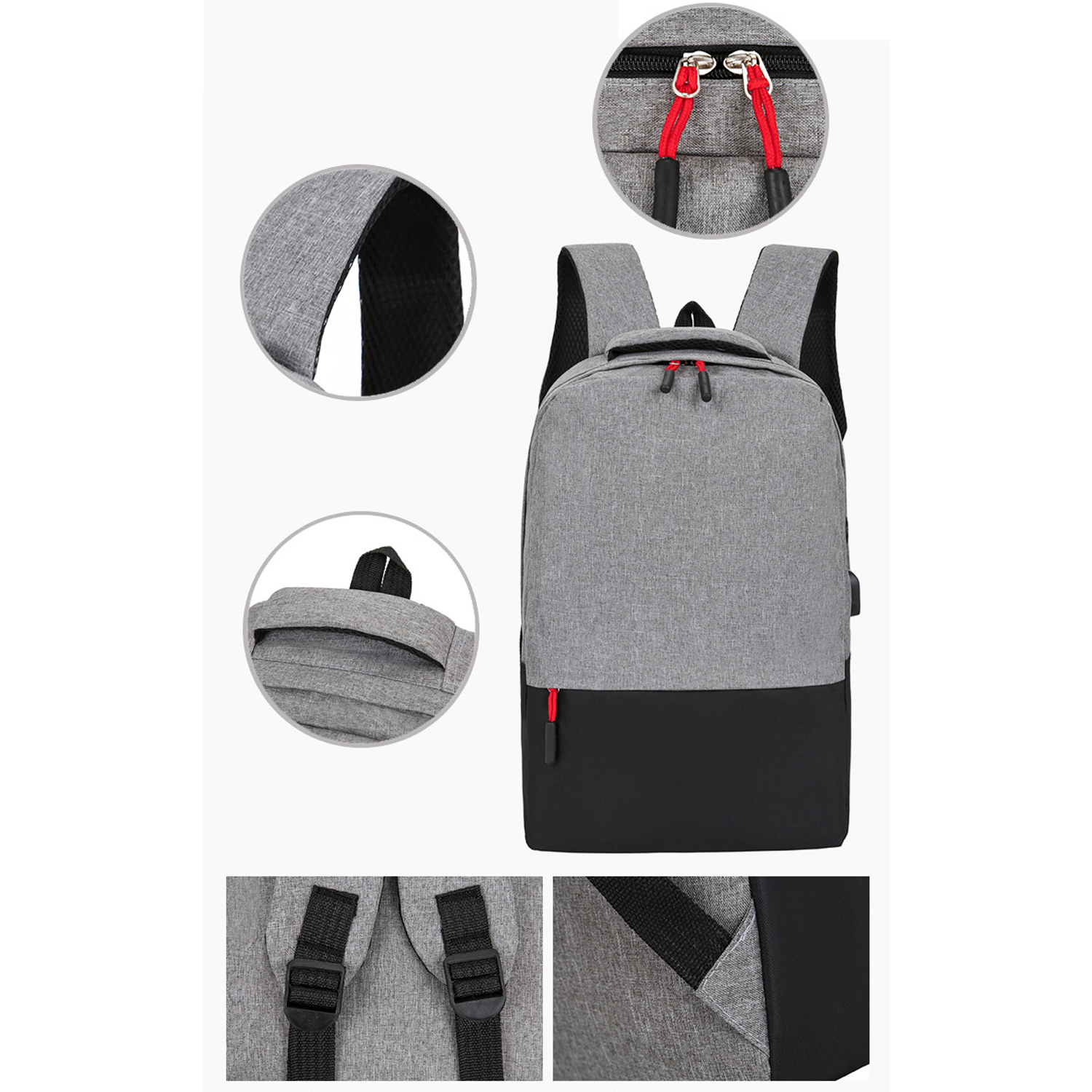 3pcs Nylon Large Capacity Laptop Backpack Set 6