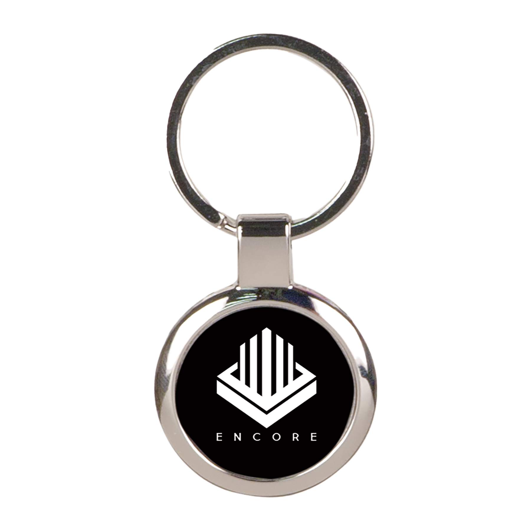 Black Laserable Metal Round Keychain 2
