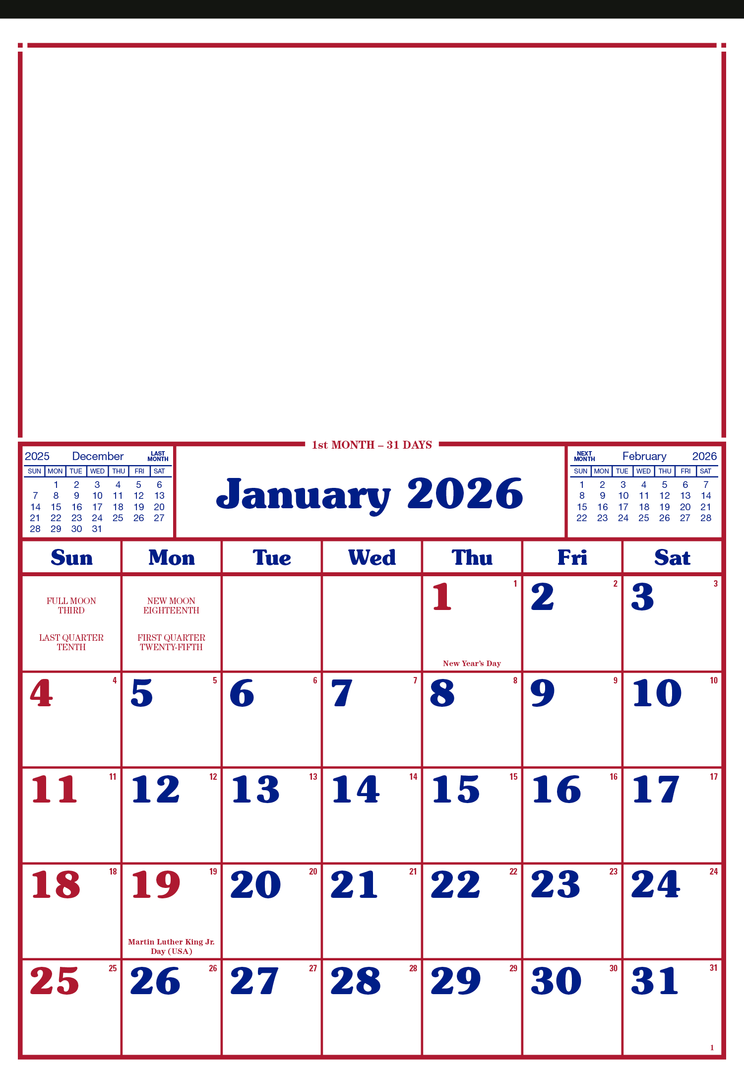 Skinner & Kennedy® Commercial 12-Sheet Calendar 9