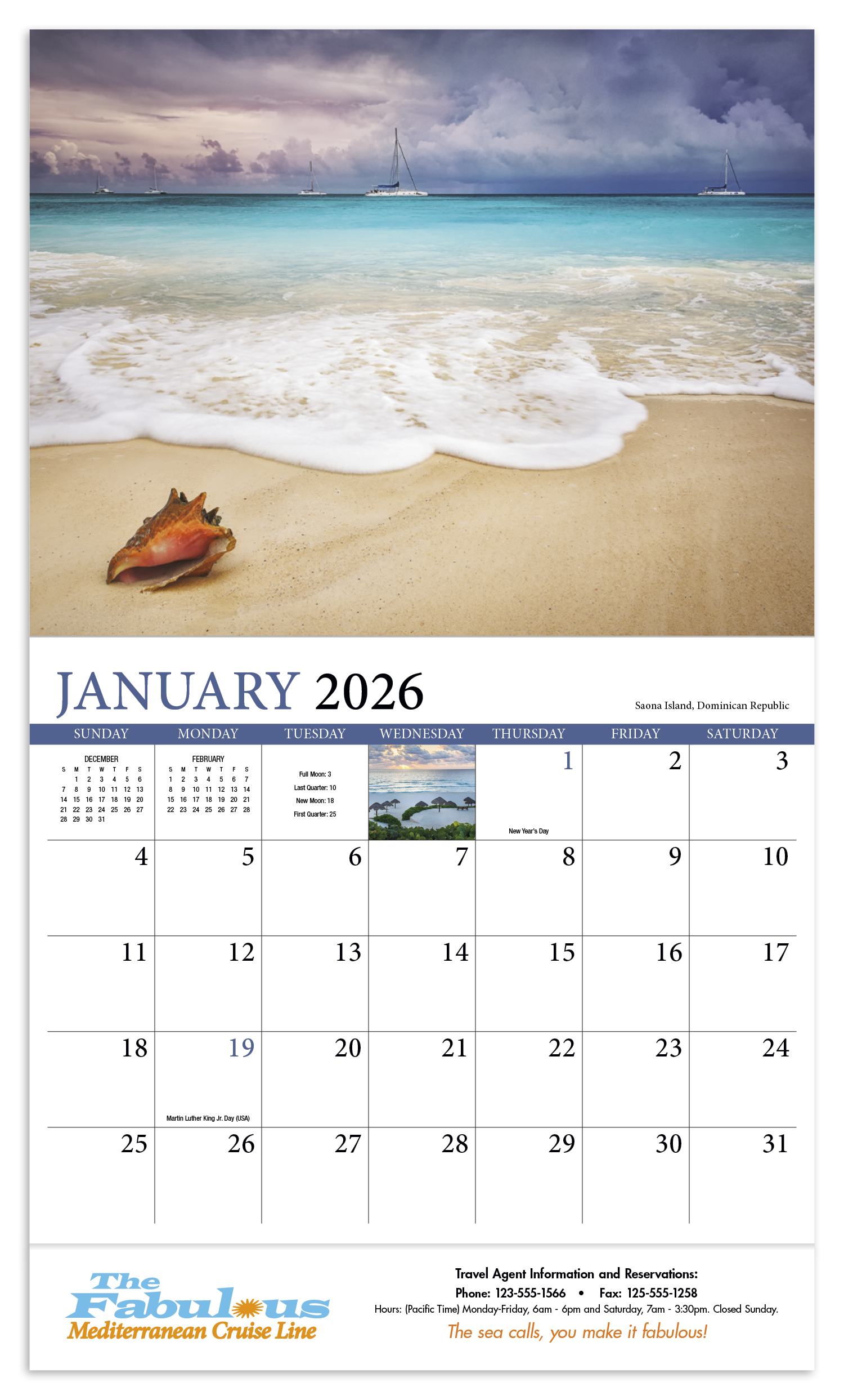HotLine® Products Beaches Appointment Calendar - Stapled 6