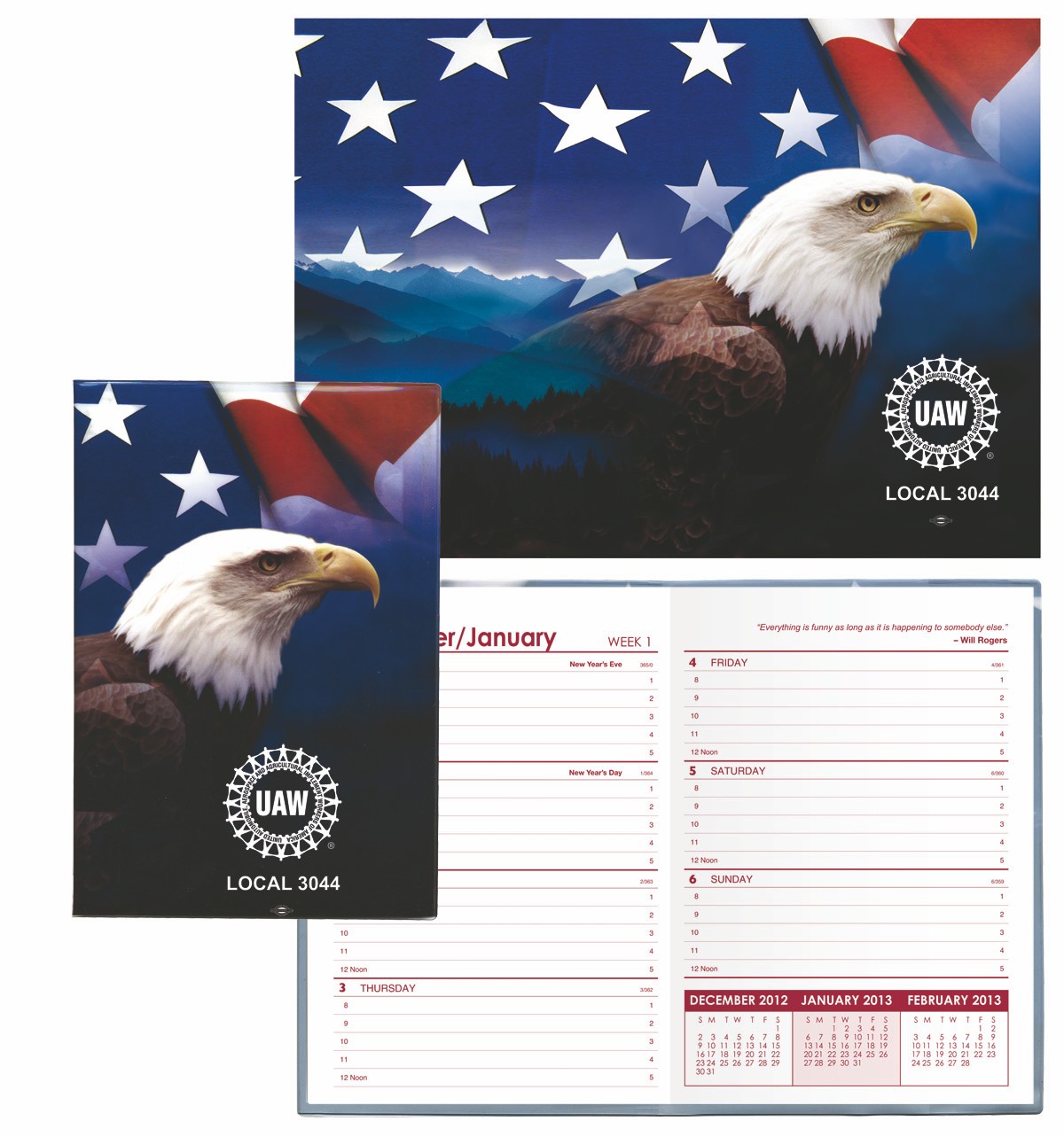 Stock Full Color Vinyl 7"X10" Patriotic Planner w/ Weekly Insert 1