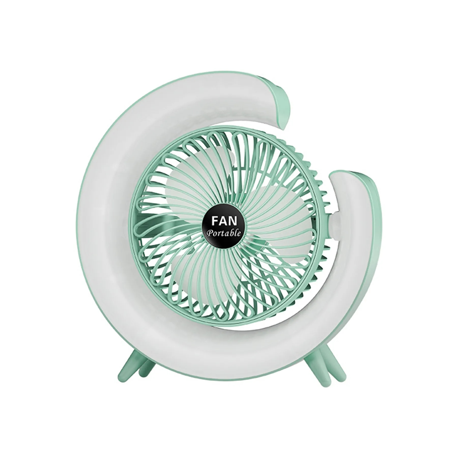 800 mAh Chargeable G Shape 7 Colorful LED Light Tabletop Fan 7