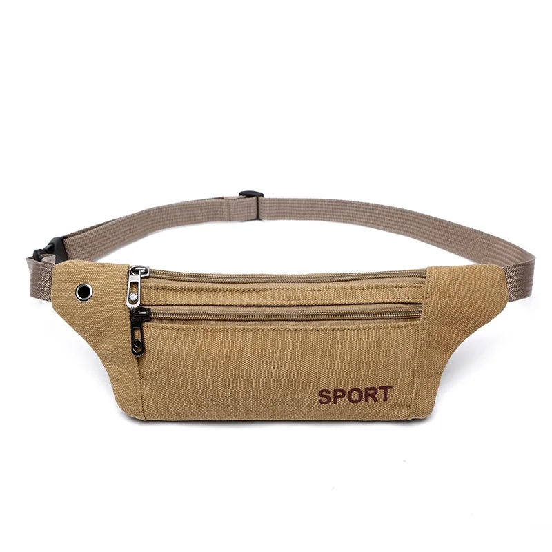 Canvas 3-Zipper Fanny Pack 4