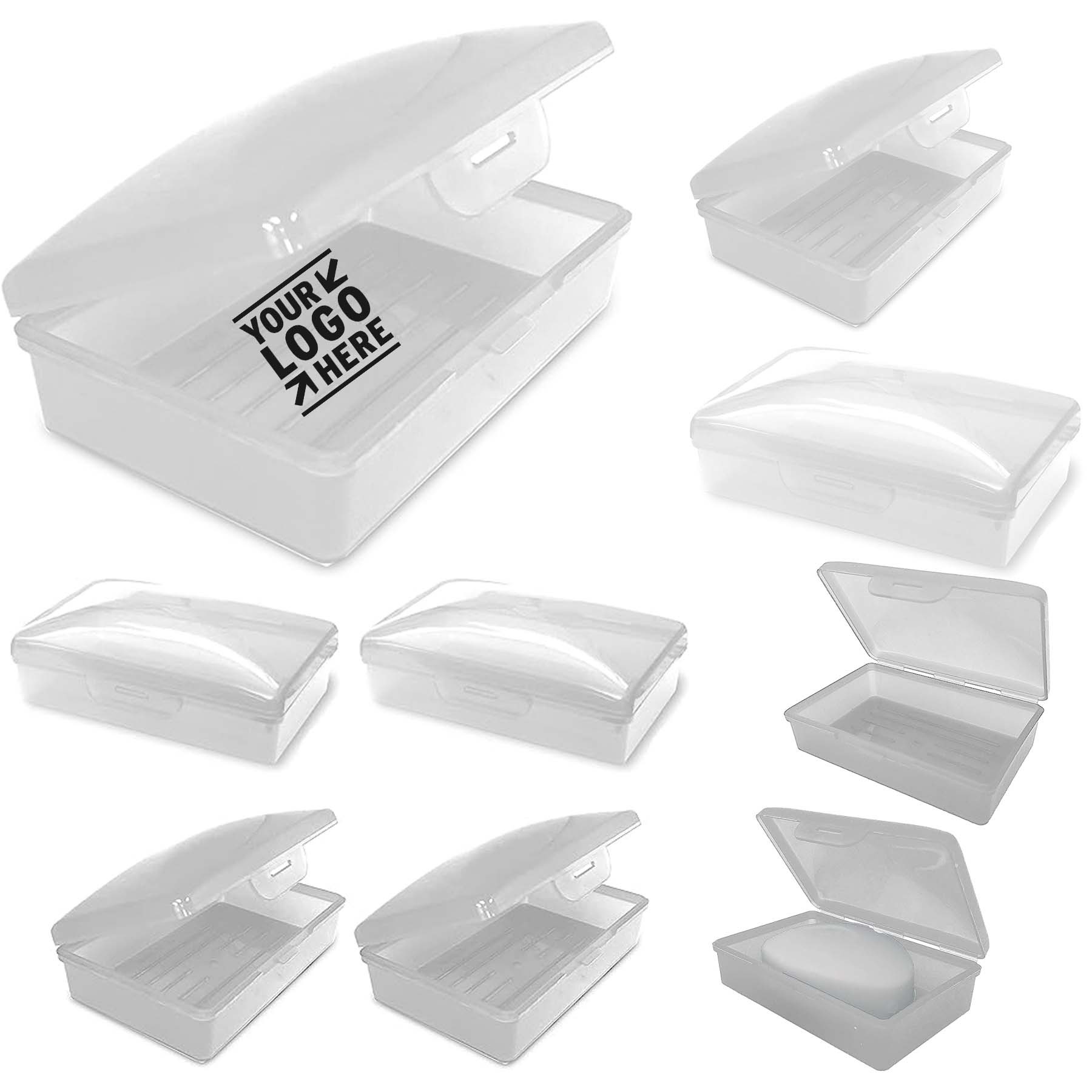 Clear White Comb Outdoor Travel Soap Box with lid 2
