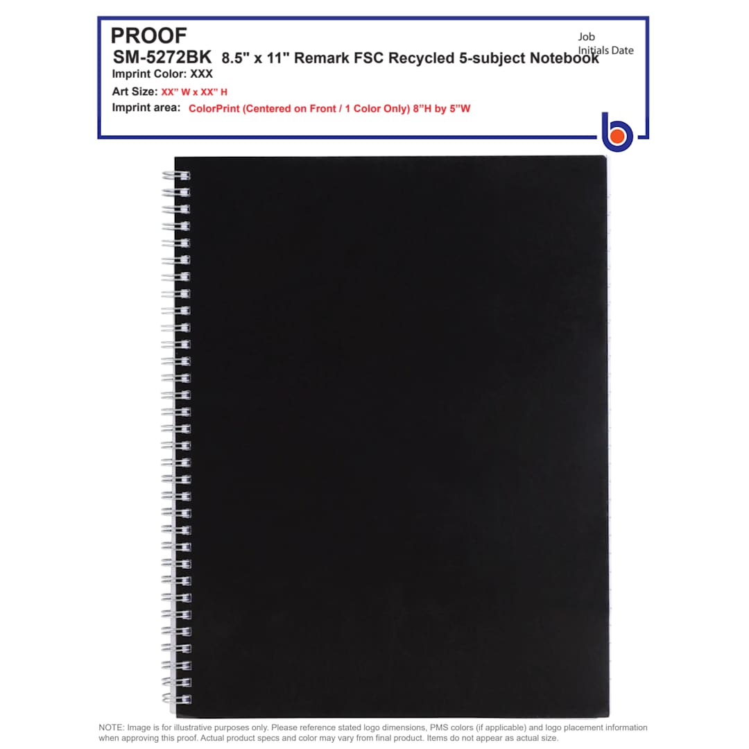 FSC® Mix 8.5" x 11" Remark 5-subject Notebook 102