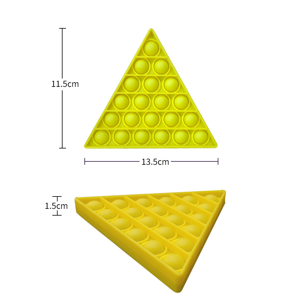 Triangle Shape Pure Color Push Pop Bubble Fidget Sensory Sunshine Toy 5