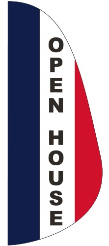 "OPEN HOUSE" 3' x 8' Message Feather Flag 1