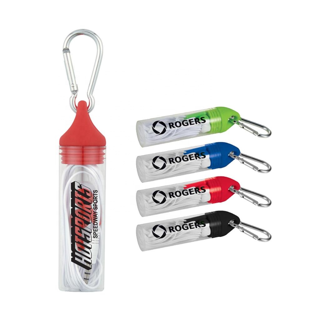 2-in-1 Earbuds with Case and Carabiner 1