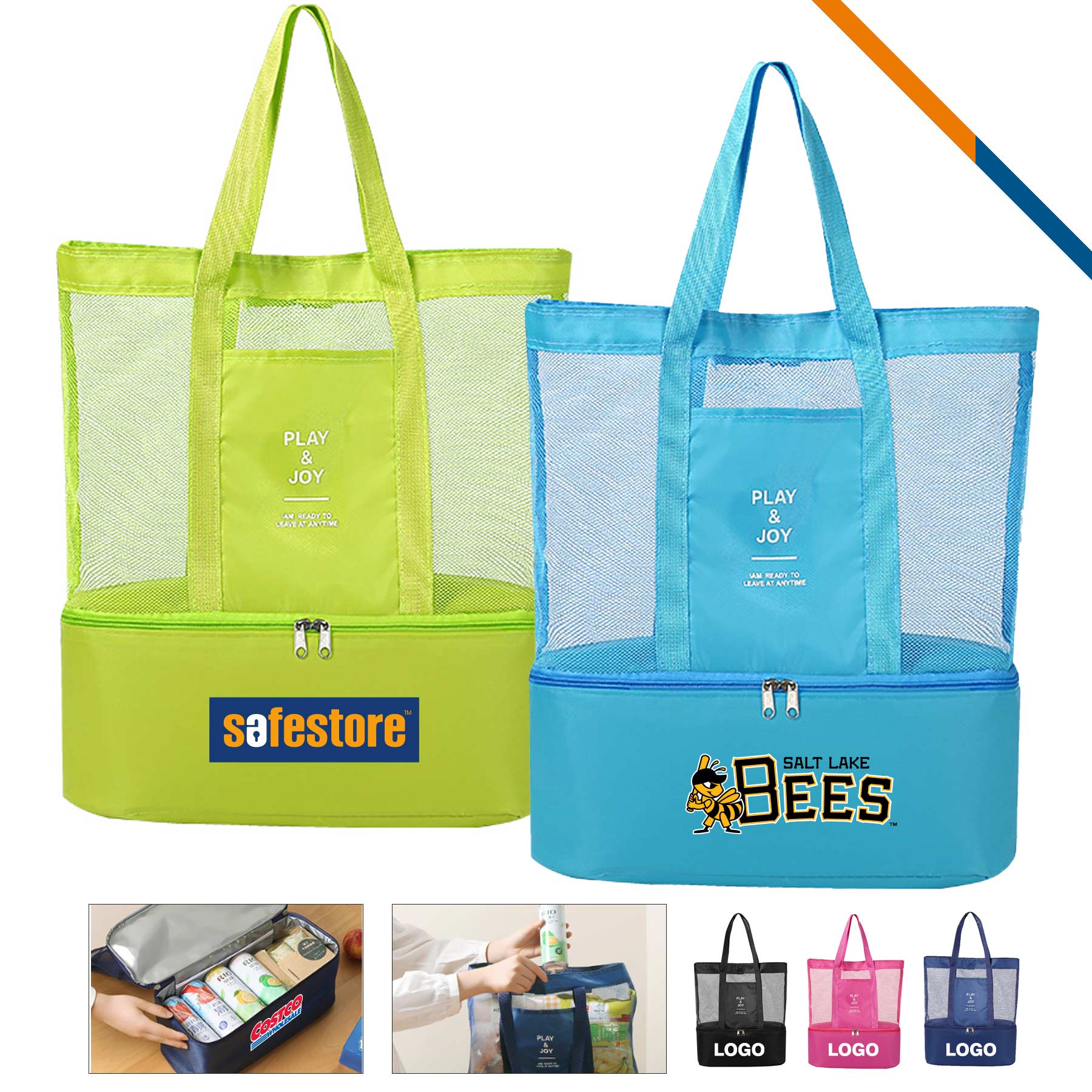 Naper 2in1 Mesh Beach Cooler Tote Bag 2