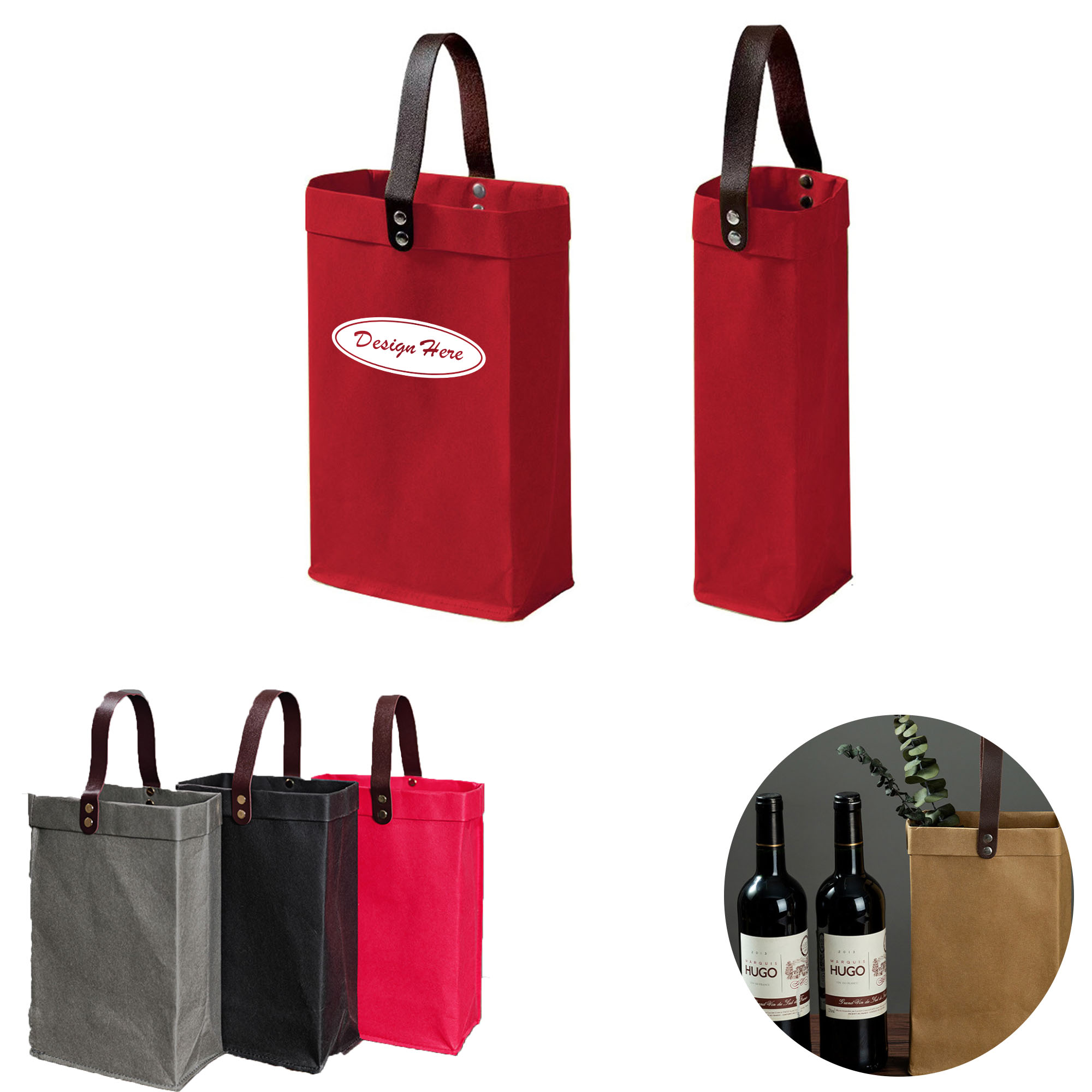 Luxury Cowhide Wine Bag Duo ?C Stylish & Durable Carrying 1