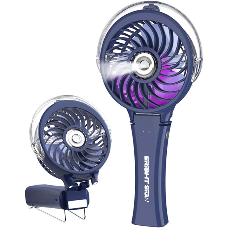 Misting Handheld Fan with 7-Color LED Light 1
