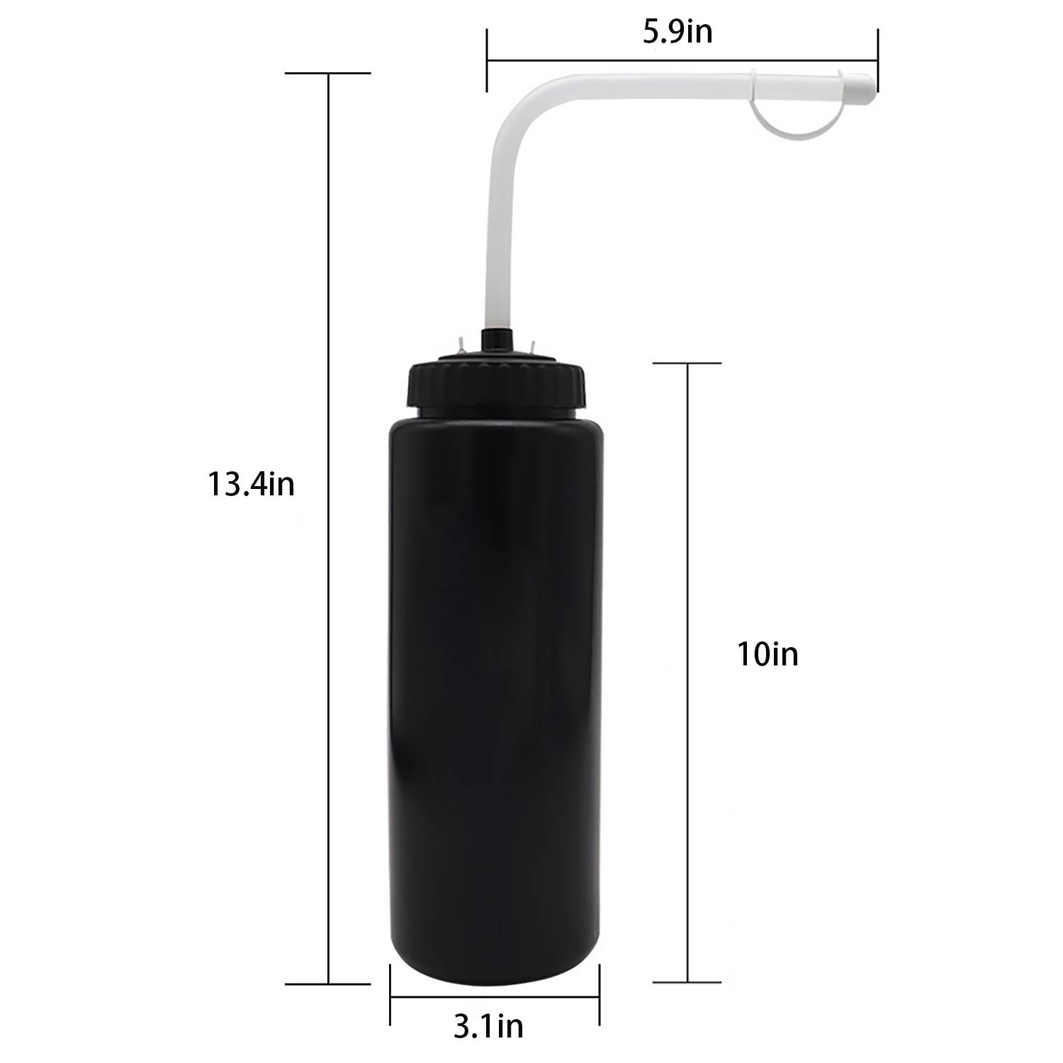 34oz PE Squeeze Sport Water Bottle w/Long Straw 7
