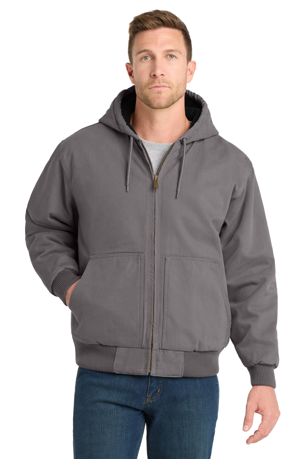 CornerStone Washed Duck Cloth Insulated Hooded Work Jacket. CSJ41 21