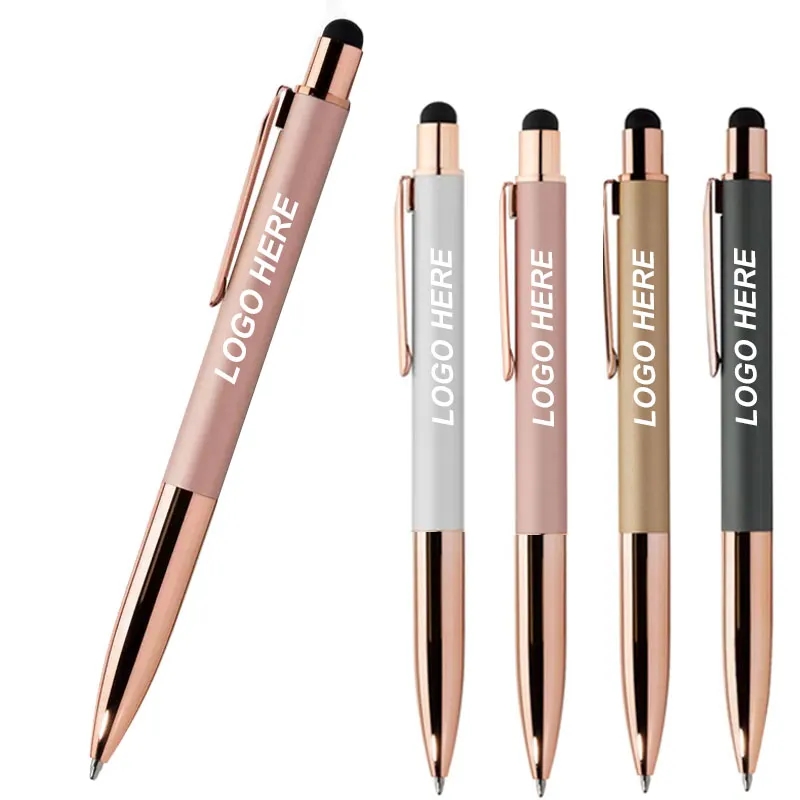 Engraved Mineral Aria Pen with Rose Gold Trim 3