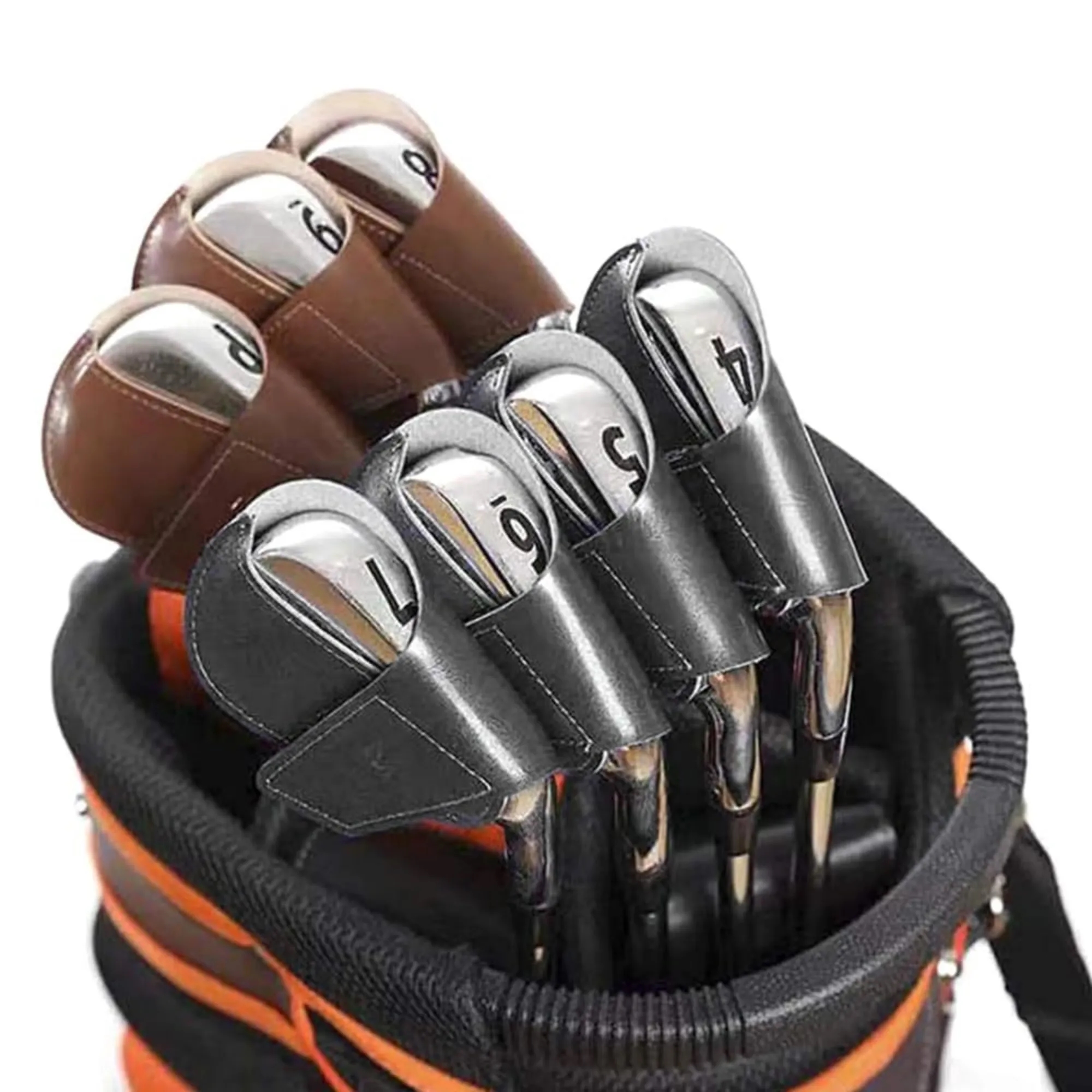 Leather Golf Iron Head Covers Set 10