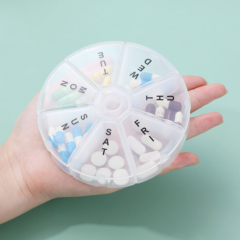 Round Weekly Pill Organizer 7